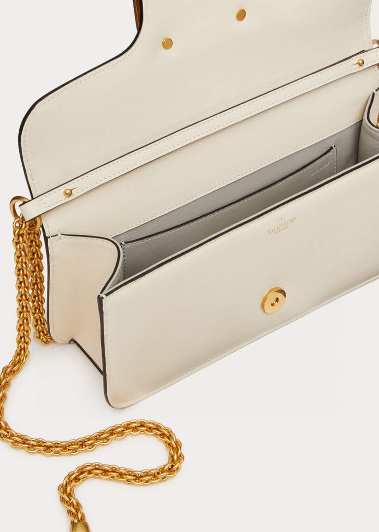 Valentino XW0B0K30 Loc¨° Calfskin Shoulder Bag White