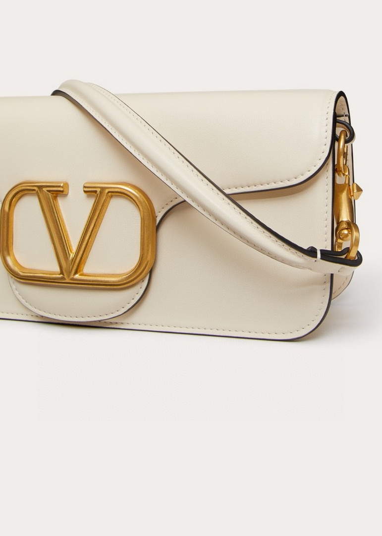 Valentino XW0B0K30 Loc¨° Calfskin Shoulder Bag White