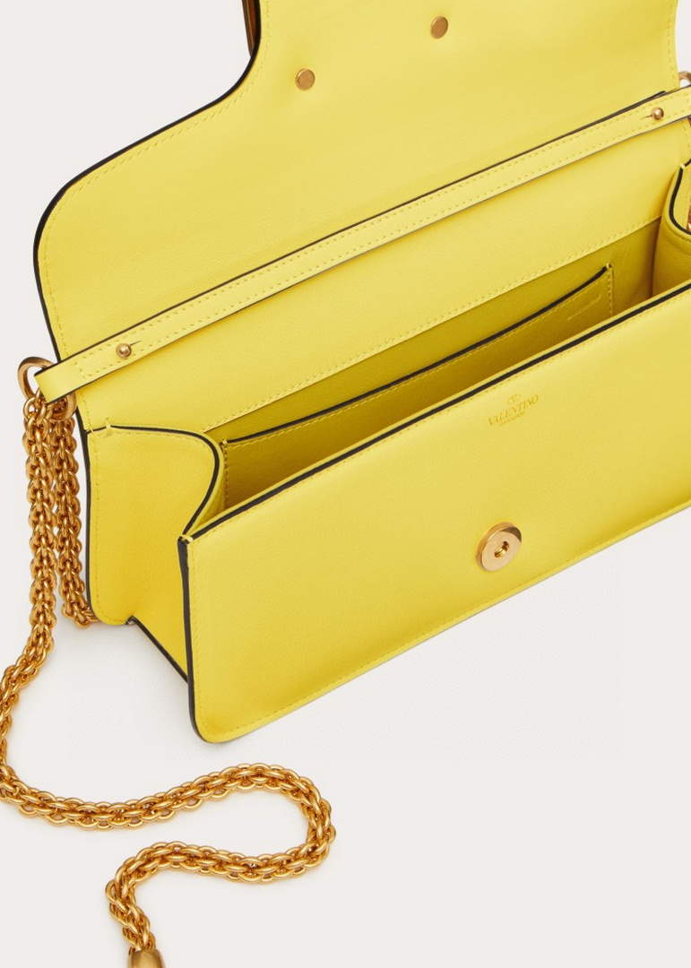 Valentino XW0B0K30 Loc¨° Calfskin Shoulder Bag Yellow