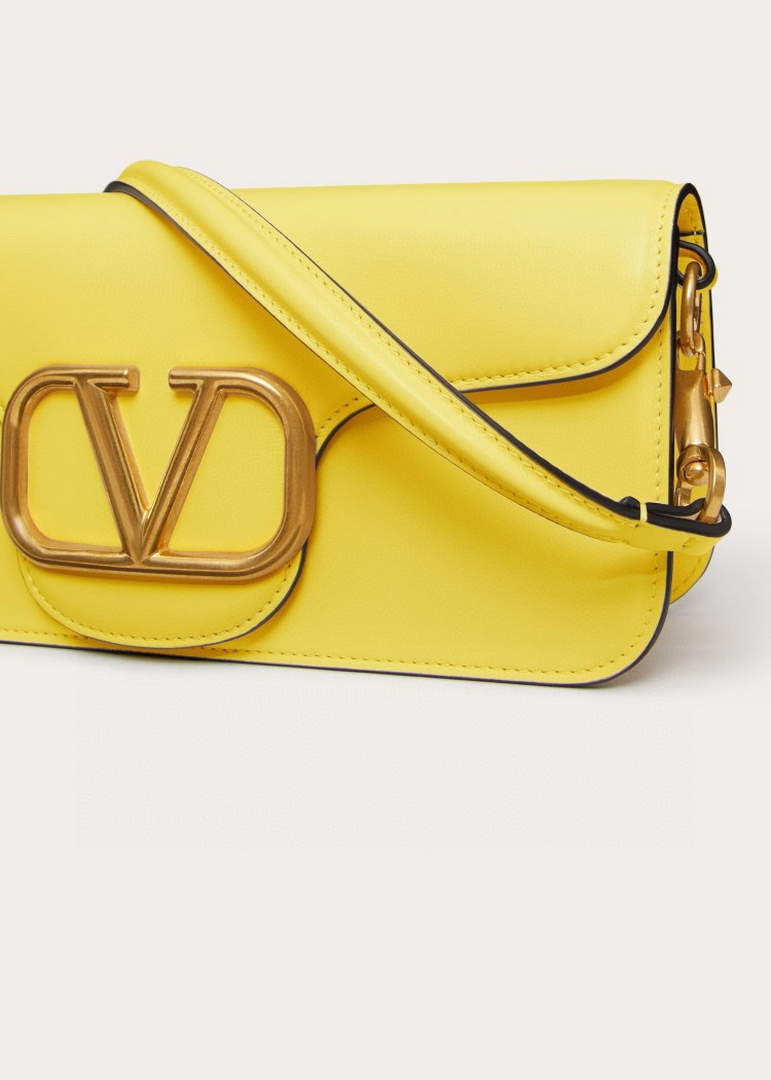 Valentino XW0B0K30 Loc¨° Calfskin Shoulder Bag Yellow