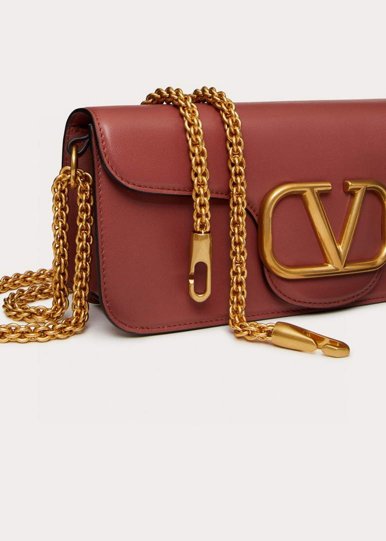 Valentino XW0B0K30 Loc¨° Calfskin Shoulder Bag Brown