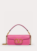 Valentino XW0B0K30 Loc¨° Calfskin Shoulder Bag Rose Red