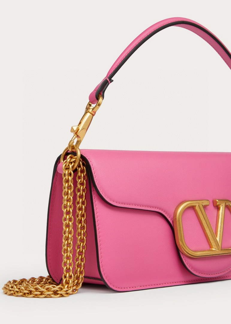 Valentino XW0B0K30 Loc¨° Calfskin Shoulder Bag Rose Red