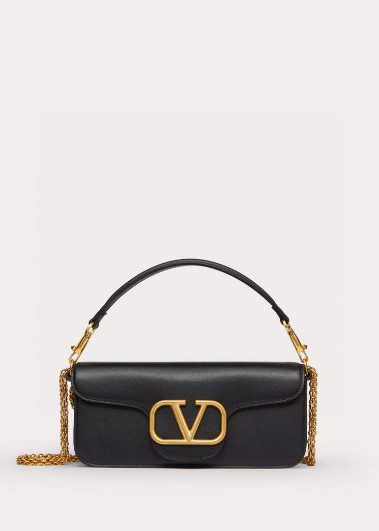 Valentino XW0B0K30 Loc¨° Calfskin Shoulder Bag Black