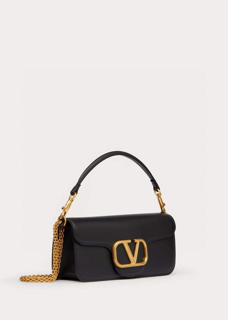 Valentino XW0B0K30 Loc¨° Calfskin Shoulder Bag Black