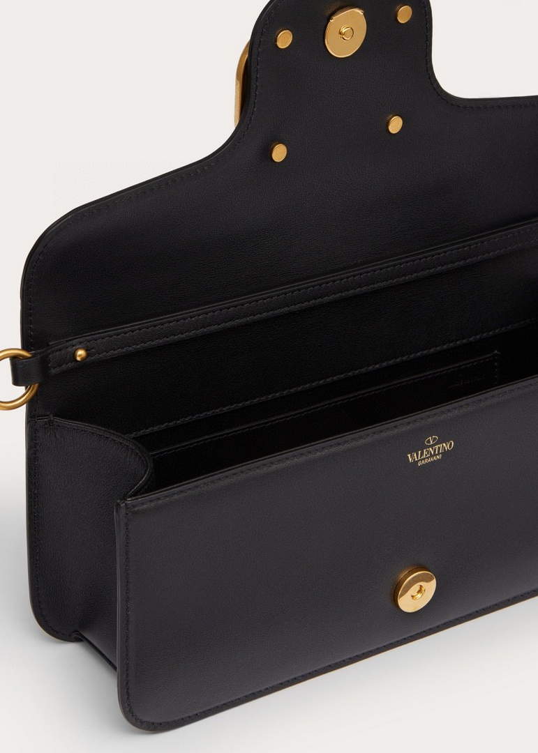 Valentino XW0B0K30 Loc¨° Calfskin Shoulder Bag Black