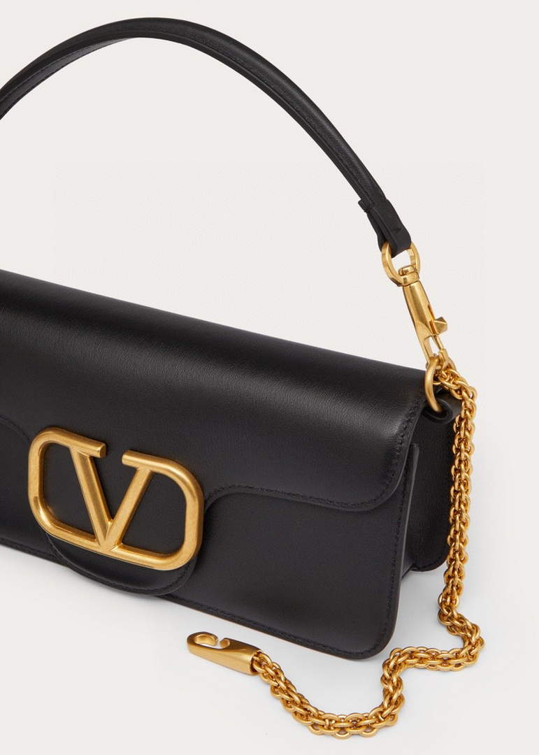 Valentino XW0B0K30 Loc¨° Calfskin Shoulder Bag Black