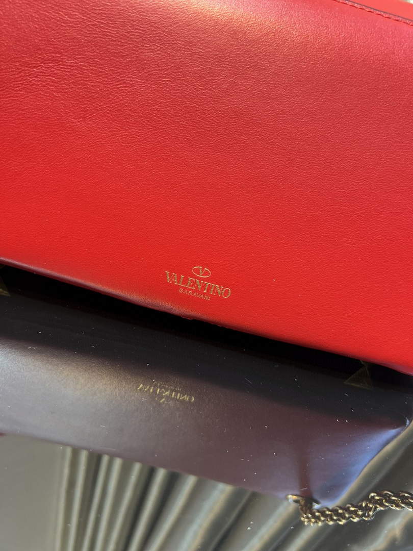 Valentino XW2B0K26 Stud Sign Nappa Shoulder Bag Red