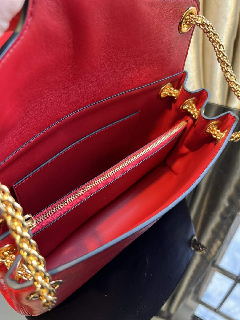 Valentino XW2B0K26 Stud Sign Nappa Shoulder Bag Red
