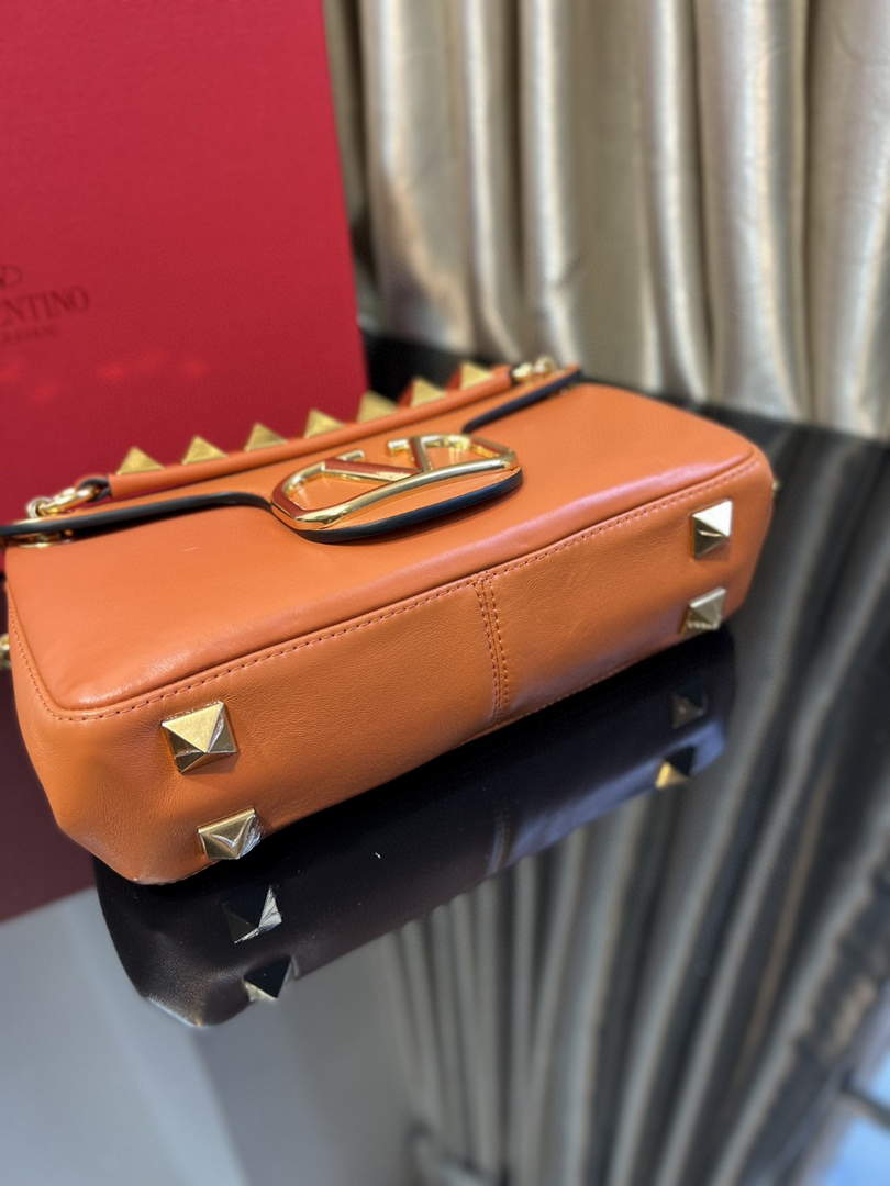 Valentino XW2B0K26 Stud Sign Nappa Shoulder Bag Tan