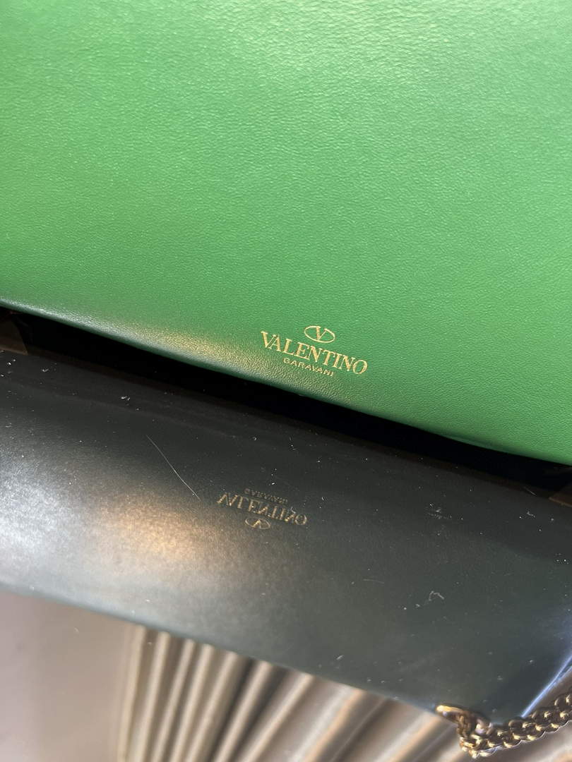 Valentino XW2B0K26 Stud Sign Nappa Shoulder Bag Green
