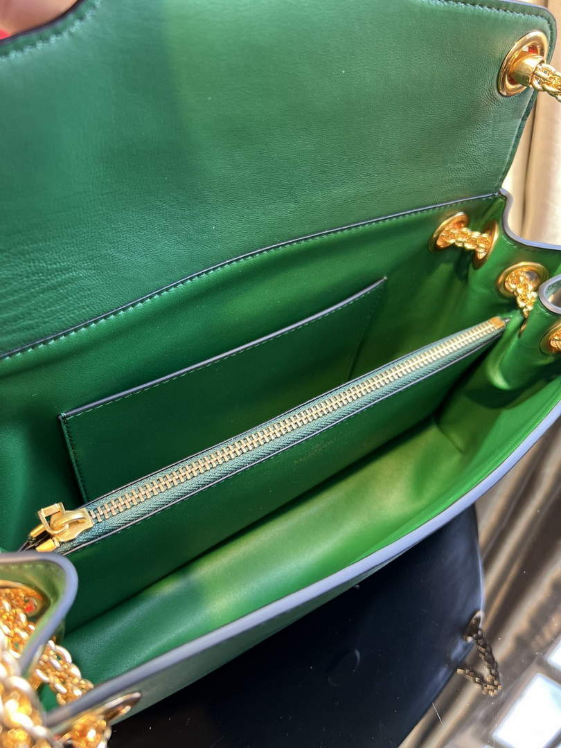 Valentino XW2B0K26 Stud Sign Nappa Shoulder Bag Green