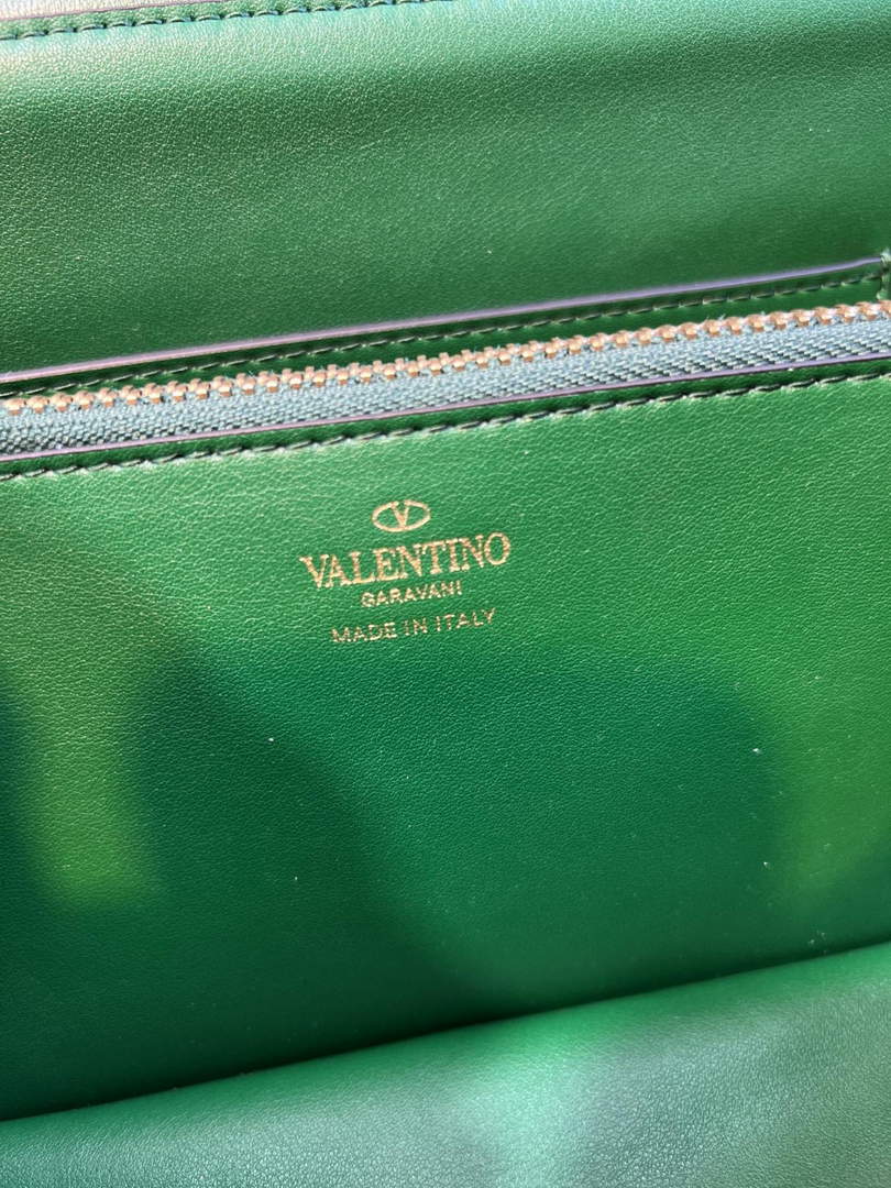 Valentino XW2B0K26 Stud Sign Nappa Shoulder Bag Green