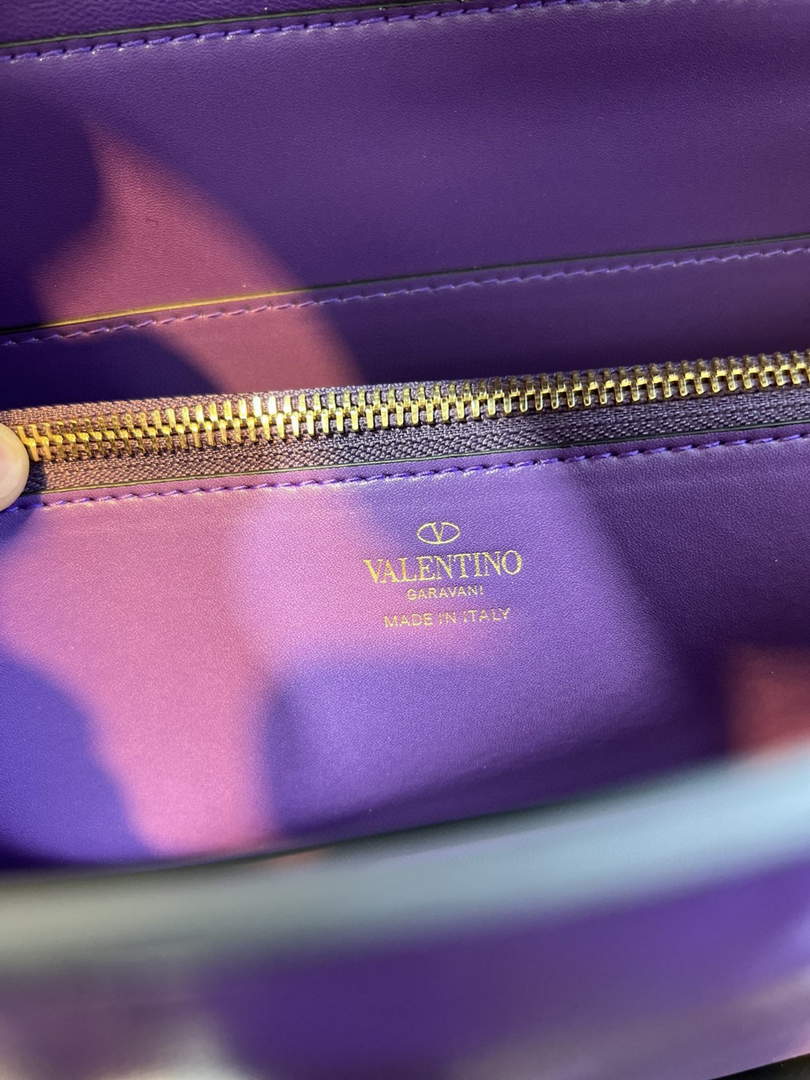 Valentino XW2B0K26 Stud Sign Nappa Shoulder Bag Purple