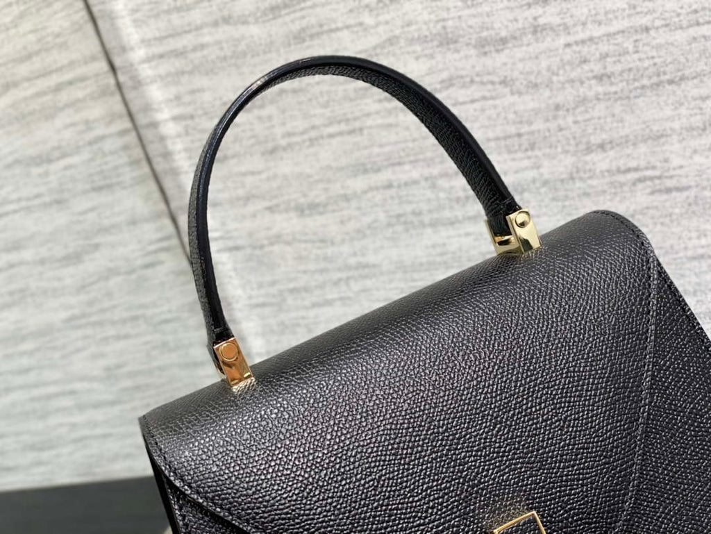 Valextra Iside Top Handle Mini Bag Black WBES0036028