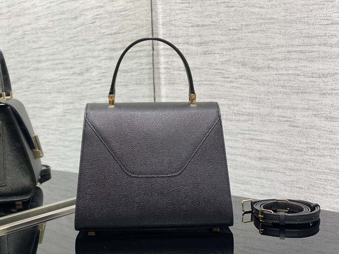 Valextra Iside Top Handle Mini Bag Black WBES0036028