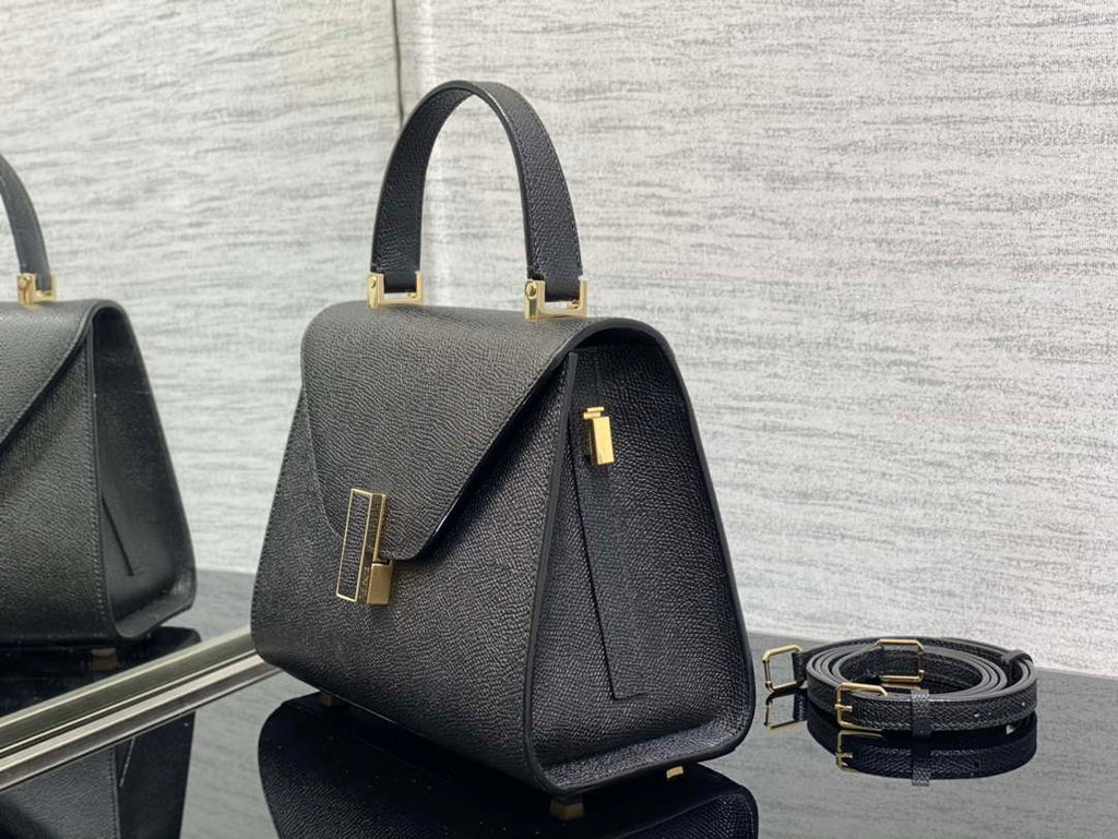 Valextra Iside Top Handle Mini Bag Black WBES0036028
