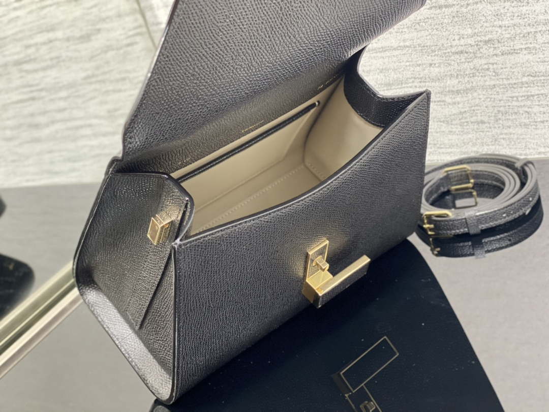 Valextra Iside Top Handle Mini Bag Black WBES0036028