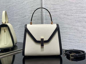Valextra Iside Top Handle Mini Bag WBES0036028 White& Black - Default Title - View 1
