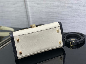 Valextra Iside Top Handle Mini Bag WBES0036028 White& Black - Default Title - View 6