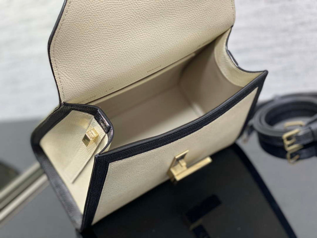 Valextra Iside Top Handle Mini Bag WBES0036028 White& Black