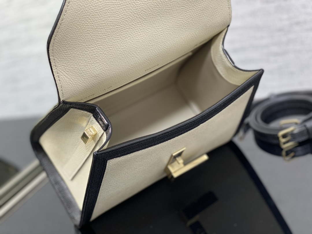 Valextra Iside Top Handle Mini Bag WBES0036028 White& Black