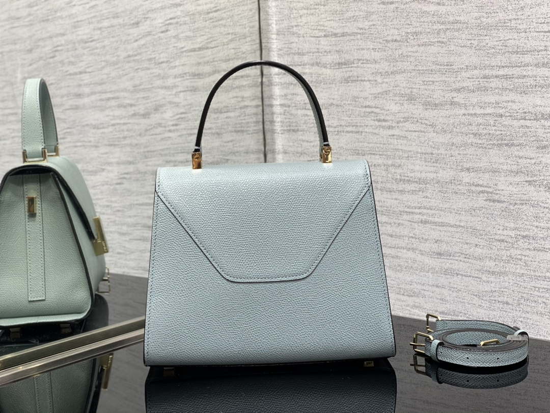 Valextra Iside Top Handle Mini Bag WBES0036028 elephant Blue