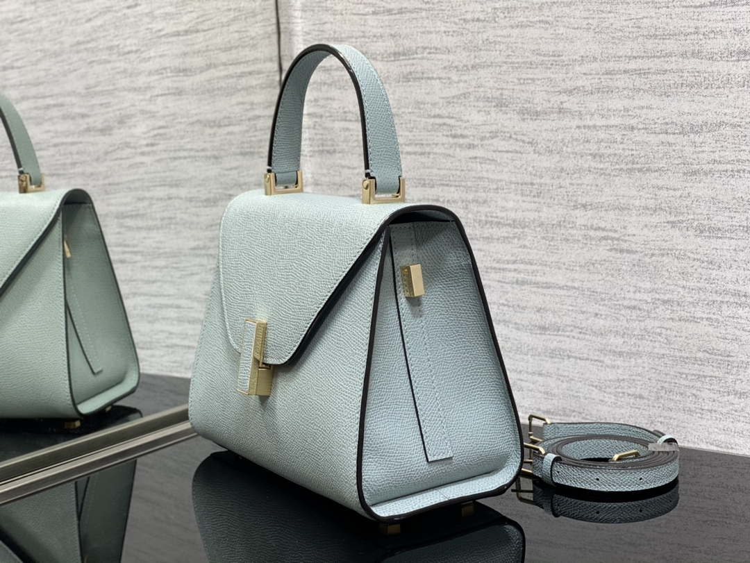 Valextra Iside Top Handle Mini Bag WBES0036028 elephant Blue