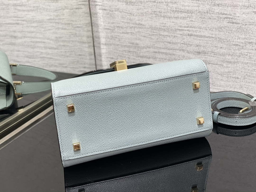 Valextra Iside Top Handle Mini Bag WBES0036028 elephant Blue