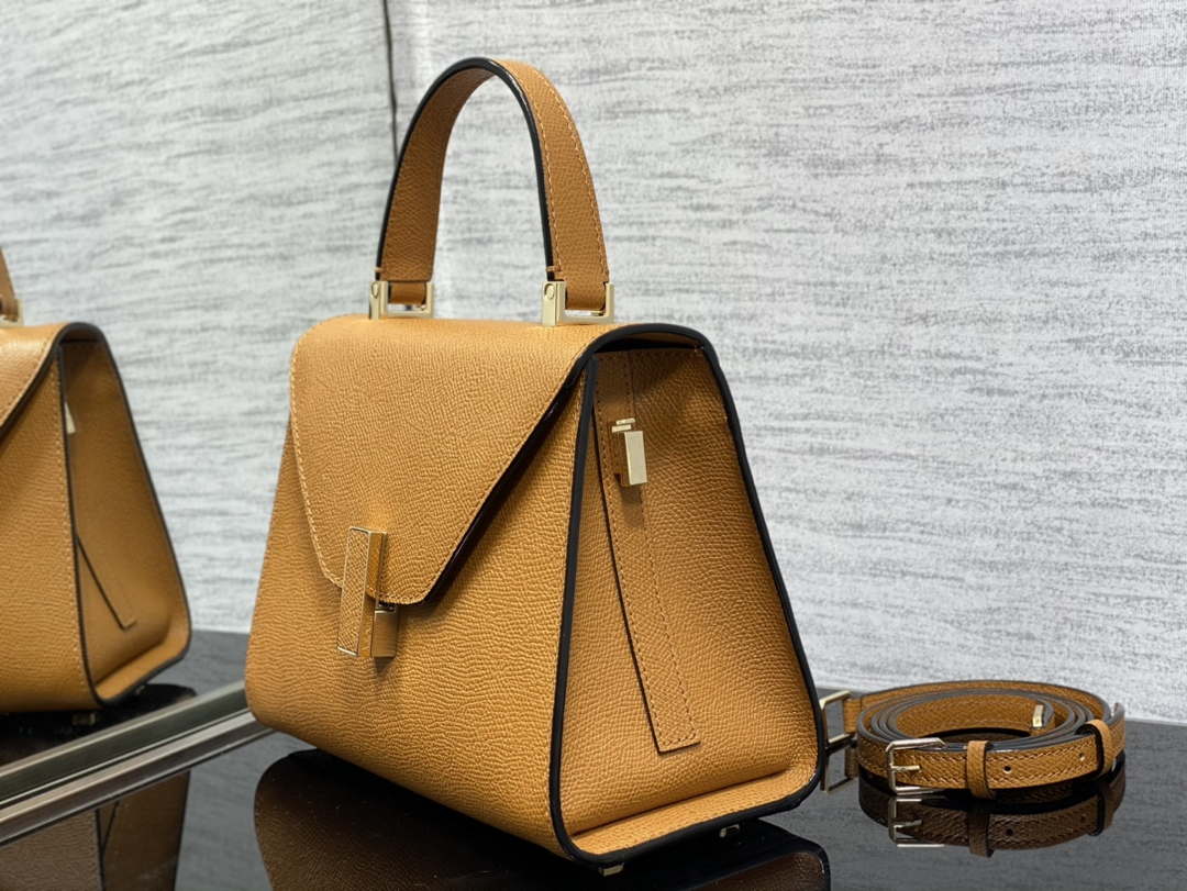 Valextra Iside Top Handle Mini Bag WBES0036028 Tan