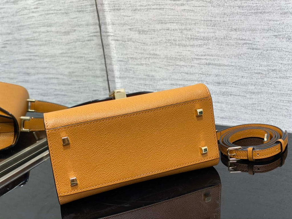 Valextra Iside Top Handle Mini Bag WBES0036028 Tan