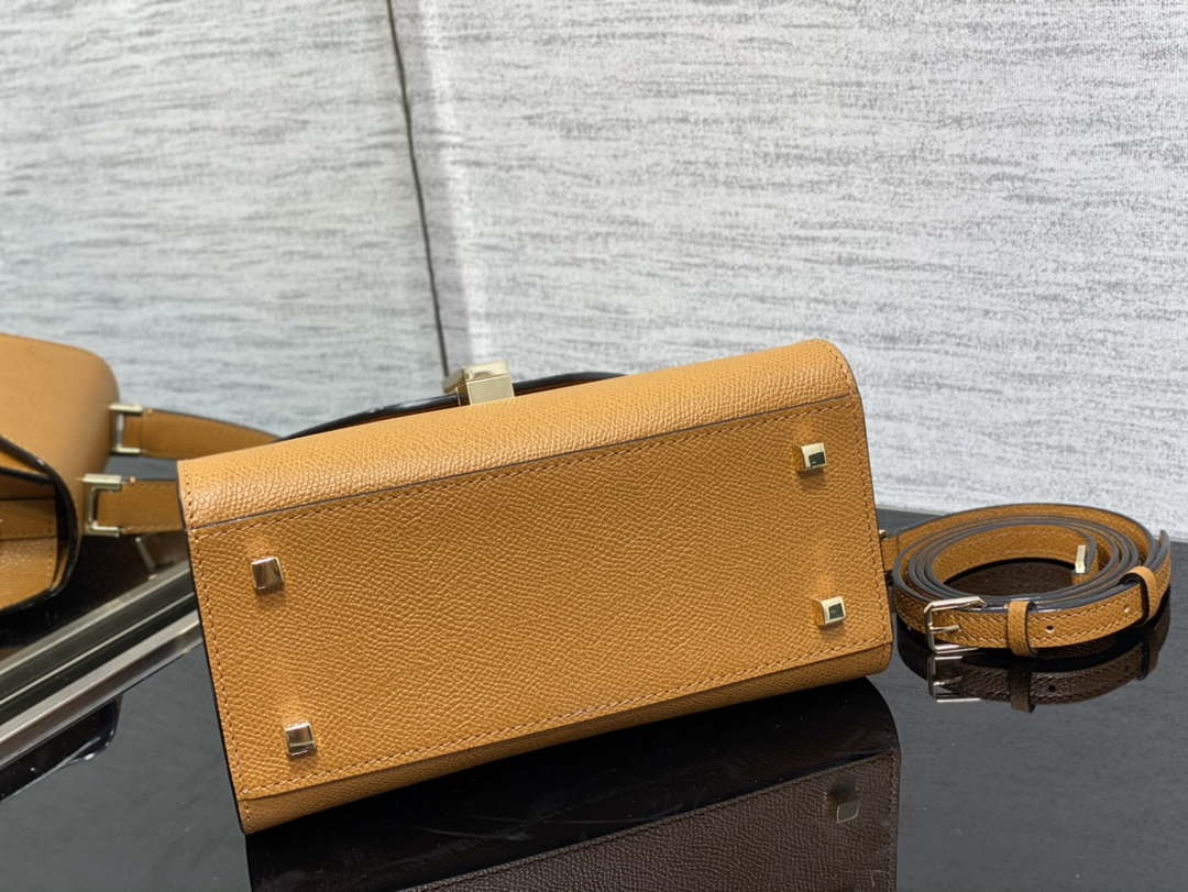 Valextra Iside Top Handle Mini Bag WBES0036028 Tan