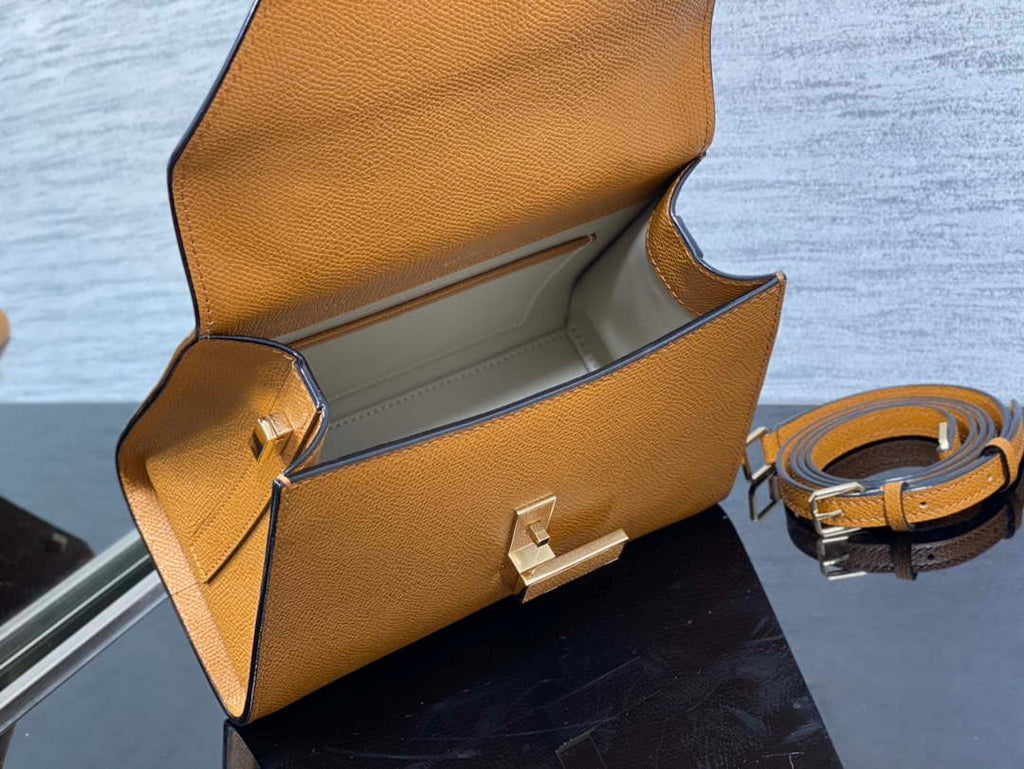 Valextra Iside Top Handle Mini Bag WBES0036028 Tan