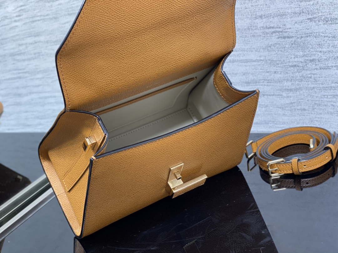 Valextra Iside Top Handle Mini Bag WBES0036028 Tan