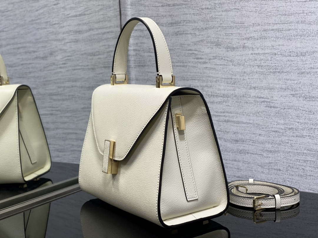 Valextra Iside Top Handle Mini Bag WBES0036028 White