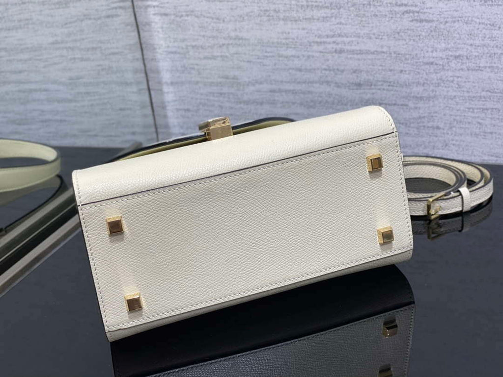 Valextra Iside Top Handle Mini Bag WBES0036028 White
