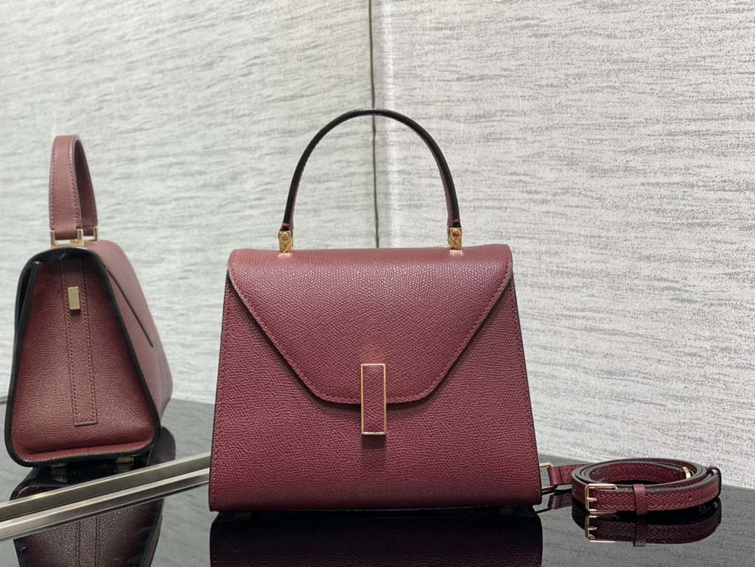 Valextra Iside Top Handle Mini Bag WBES0036028 Wine Red - Default Title - View 1