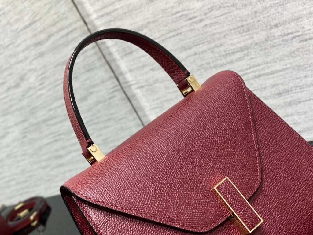 Valextra Iside Top Handle Mini Bag WBES0036028 Wine Red