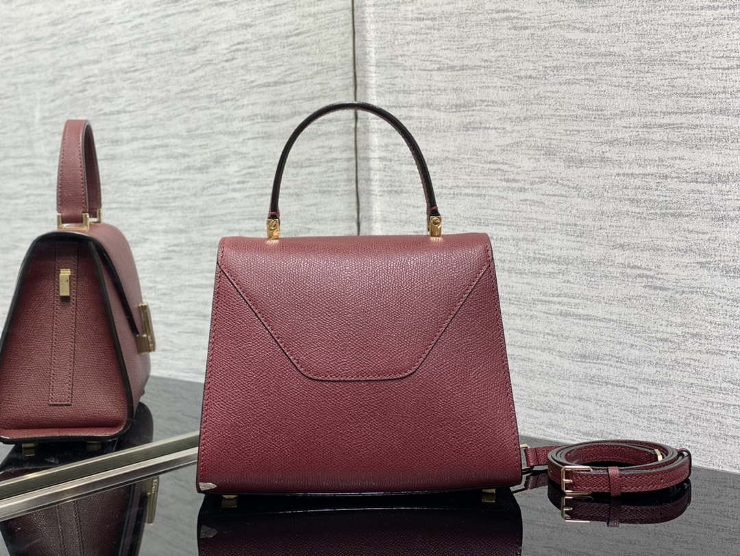 Valextra Iside Top Handle Mini Bag WBES0036028 Wine Red