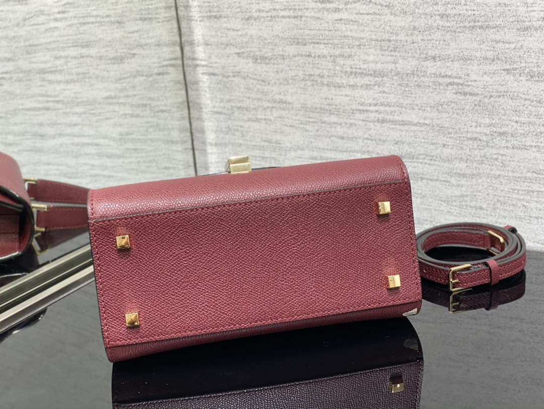 Valextra Iside Top Handle Mini Bag WBES0036028 Wine Red