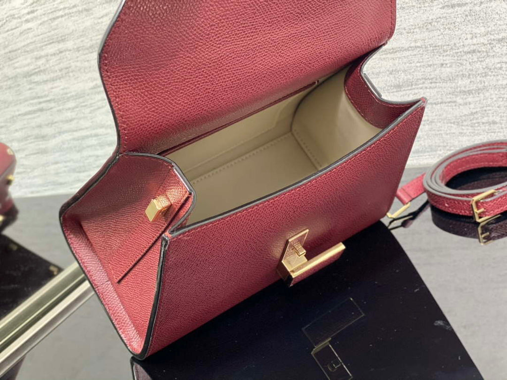 Valextra Iside Top Handle Mini Bag WBES0036028 Wine Red