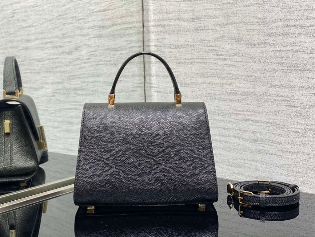 Valextra WBES0036028 Iside Top Handle micro Bag Black