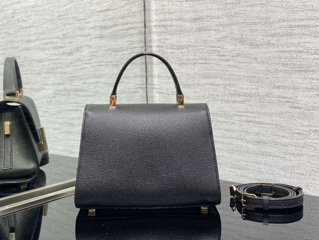 Valextra WBES0036028 Iside Top Handle micro Bag Black