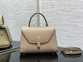 Valextra WBES0036028 Iside Top Handle micro Bag Elephant Gray