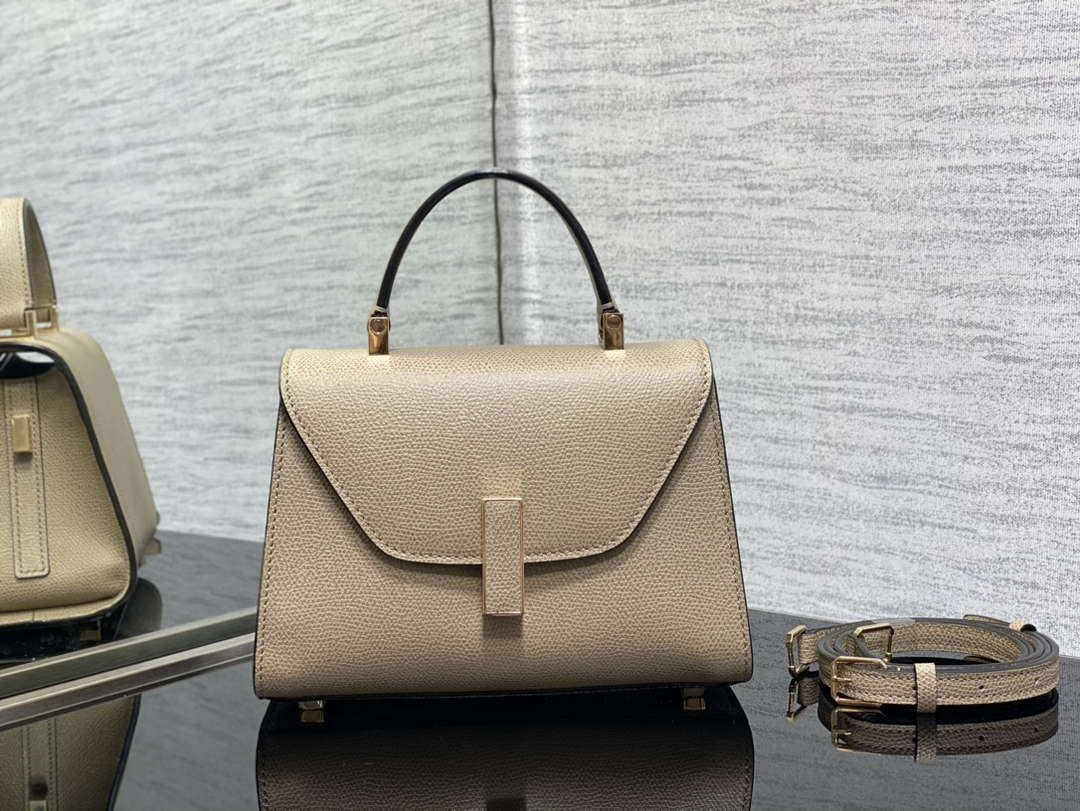 Valextra WBES0036028 Iside Top Handle micro Bag Elephant Gray