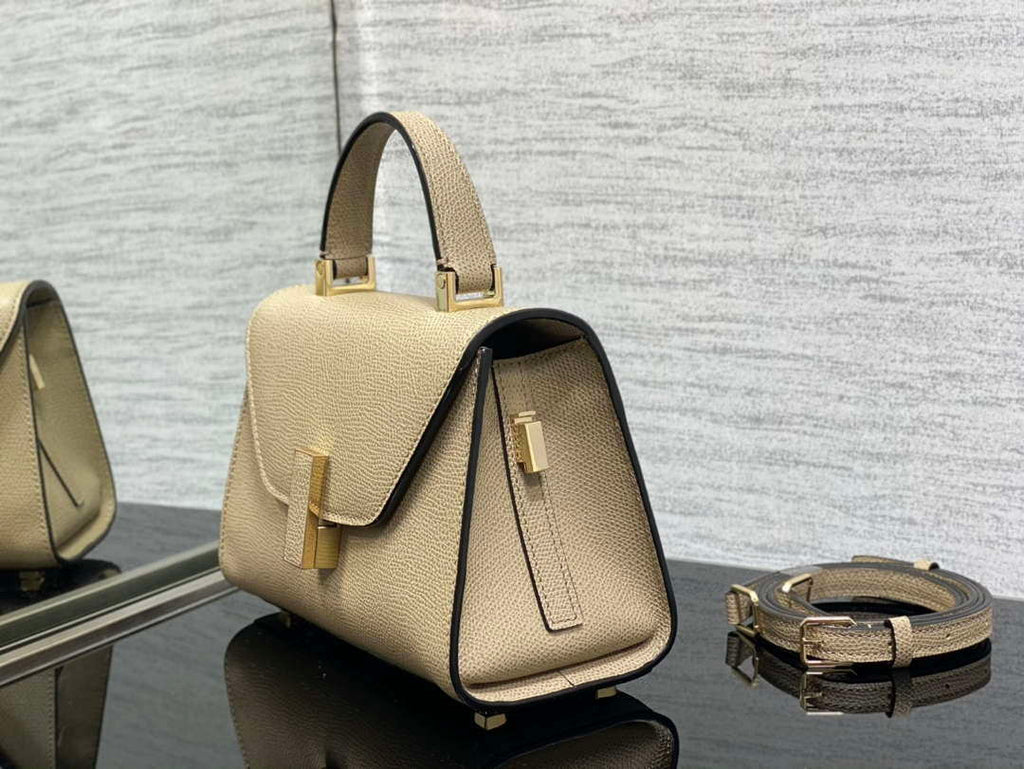 Valextra WBES0036028 Iside Top Handle micro Bag Elephant Gray