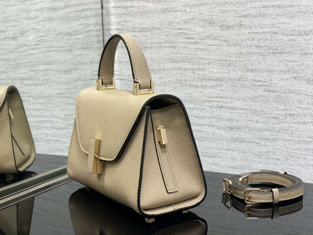 Valextra WBES0036028 Iside Top Handle micro Bag Elephant Gray