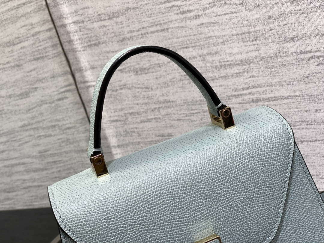 Valextra WBES0036028 Iside Top Handle micro Bag Light Blue