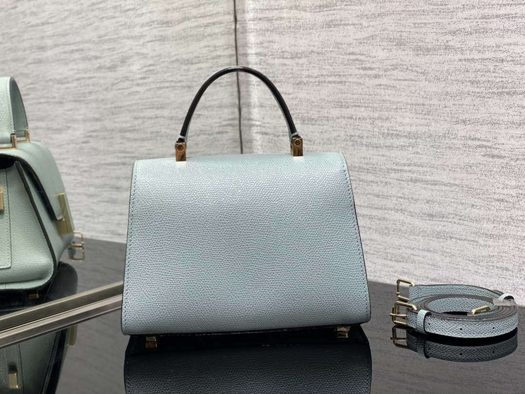 Valextra WBES0036028 Iside Top Handle micro Bag Light Blue