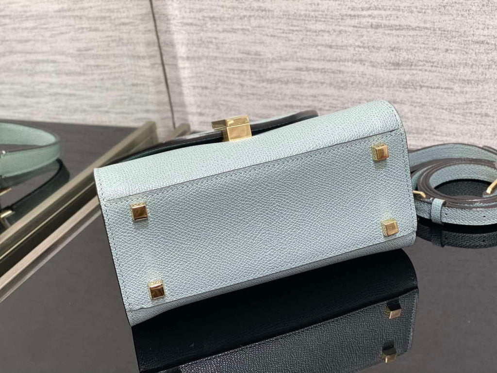 Valextra WBES0036028 Iside Top Handle micro Bag Light Blue